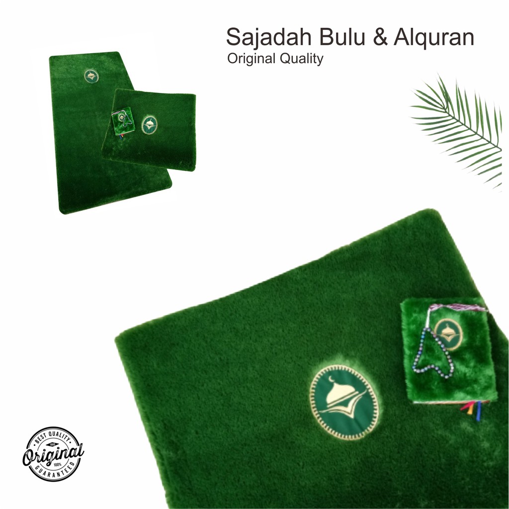 SAJADAH BULU HIJAU TUA ALQURAN TERJEMAHAN BONUS TAS