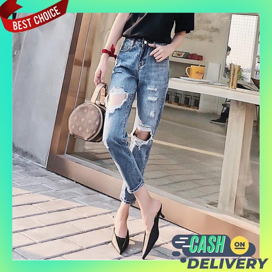 Celana Jins Wanita Kekinian Jumbo Sobek Boyfriend Jeans Murah Ter Mp89 Tm 6050 Celana Jeans Bernice