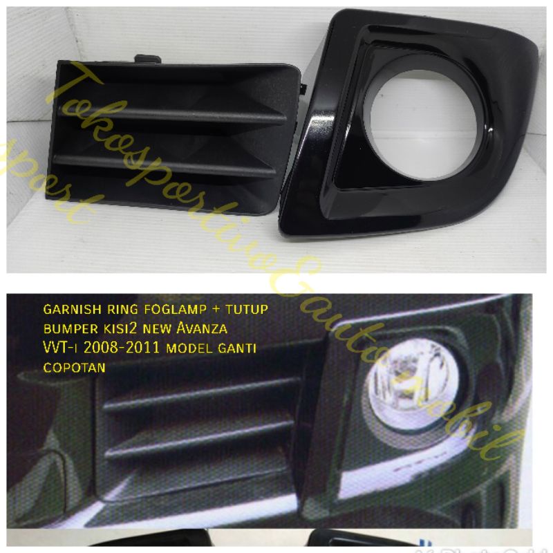 Cover Ring foglamp &amp; tutup Lubang bumper kisi kisi Avanza Xenia VVT-i 2007 2008 2009 2010 2011 model ganti copotan