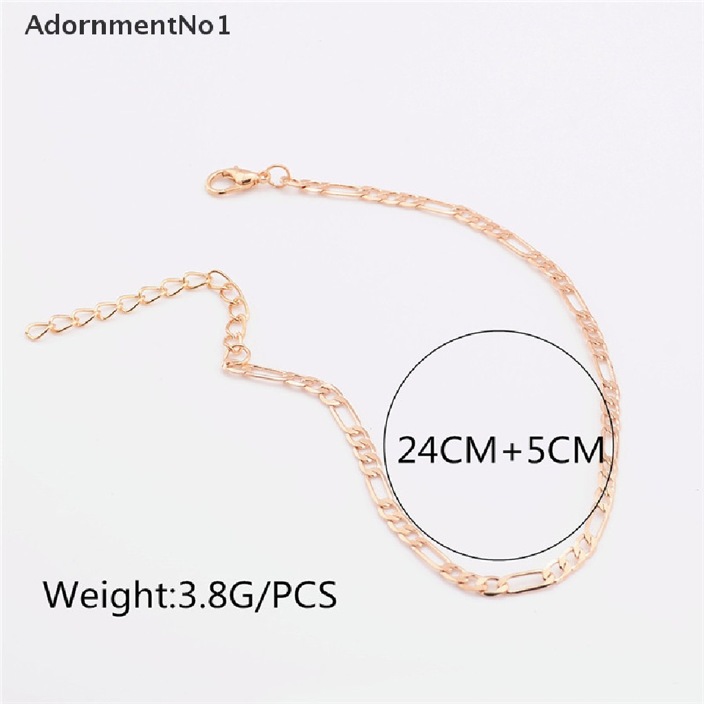 (AdornmentNo1) 1pc Gelang Kaki Lapis Emas / Silver Untuk Wanita