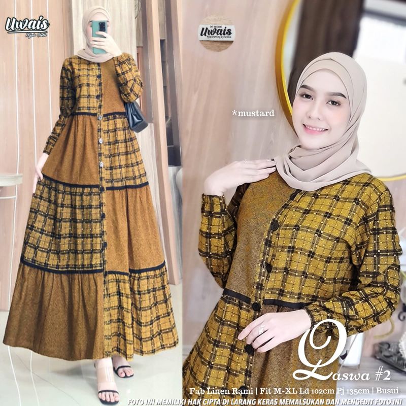 Qaswa #2 gamis original berlabel uwais