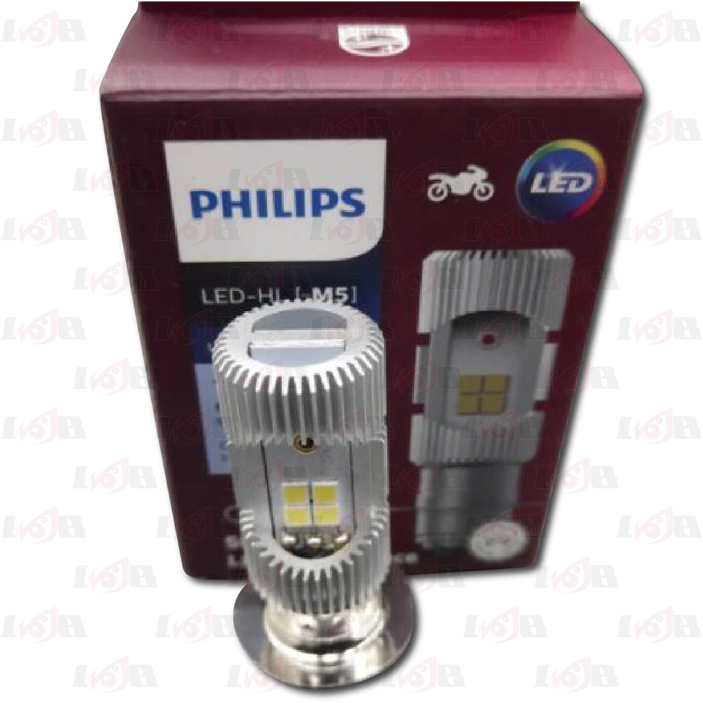 Philips Ultinon Essential Moto LED HL M5 Kaki1 6500K 12V DC 6W Matic Bebek Sport