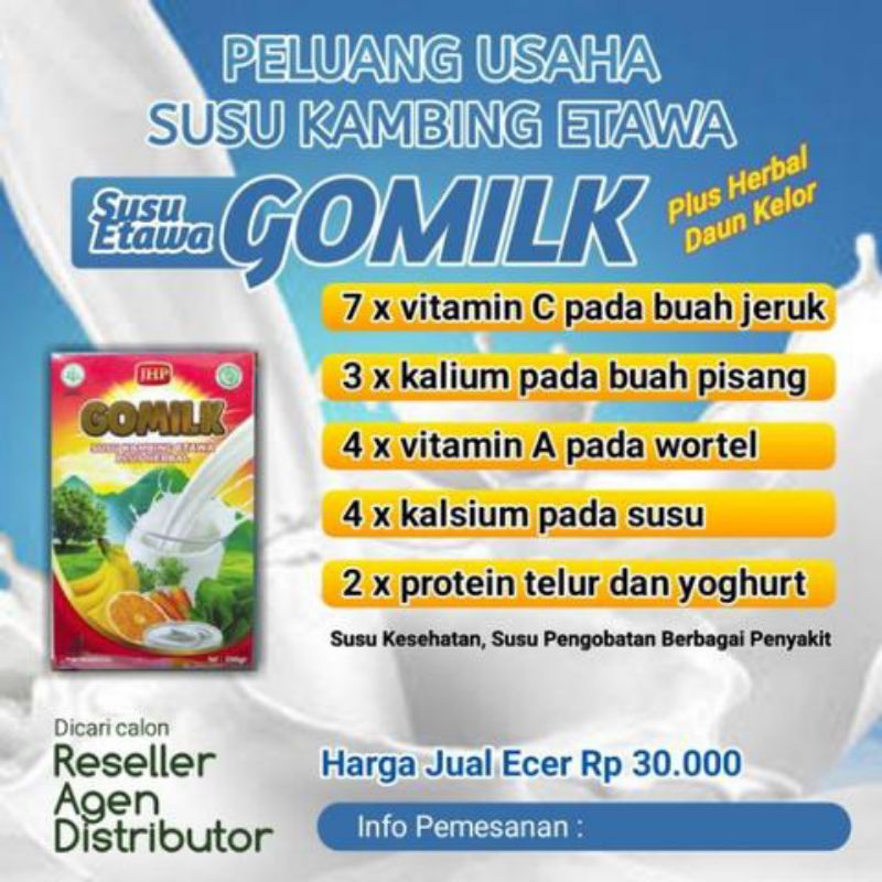 

Gomilk Susu Kambing Etawa Asli Plus Herbal Susu Kambing Original Sukam