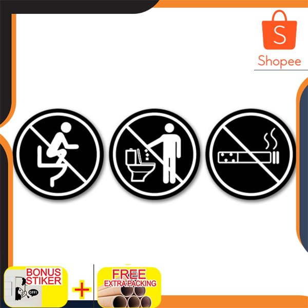 stiker penanda toilet - stiker dilarang merokok di toilet - vinyl Keren