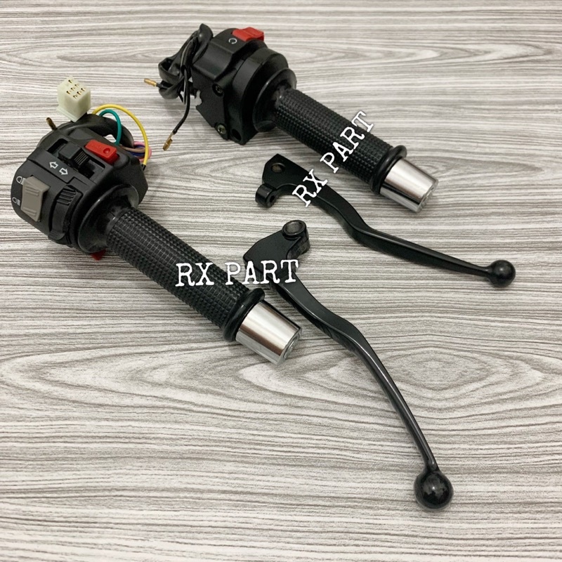 Satu set saklar kanan kiri rx king+grip rx king new+Handle kiri kanan+jalu stang chrome-2