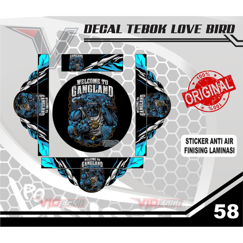 STICKER KANDANG BOOM / DECAL TEBOK LOVEBIRD KEREN