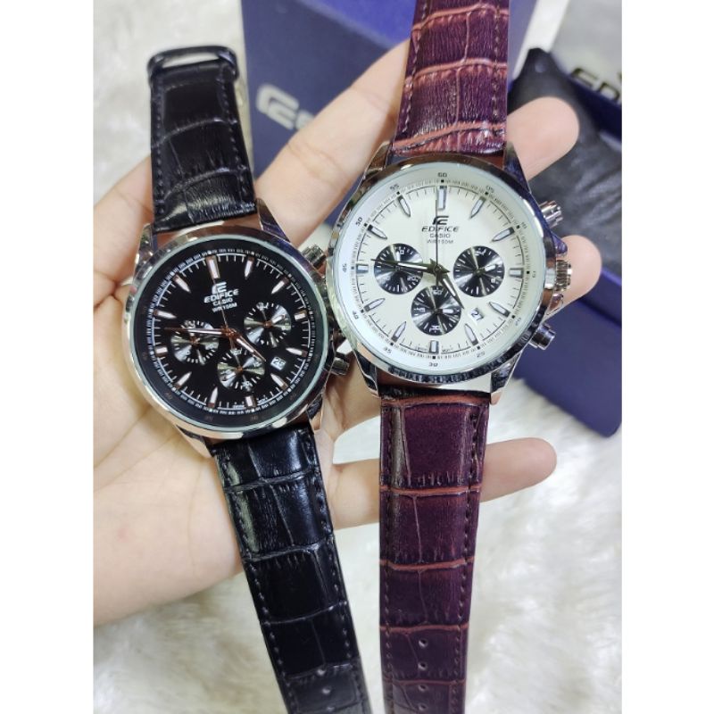 jAM TANGAN CASIO MTP-3719 CHRONO AKTIFI-TALI KULIT FREE BOX