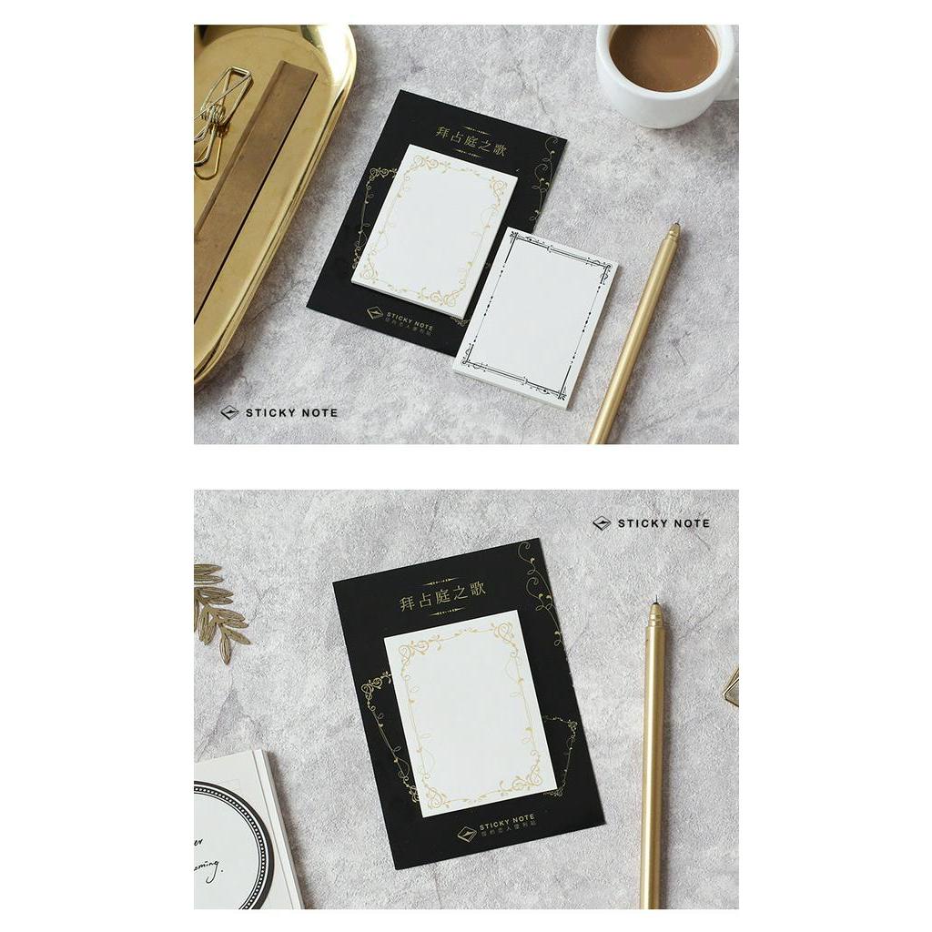 20pcs / Set Sticky Note Warna Hitam / Putih Gaya Simple Kreatif Untuk Sekolah / Kantor