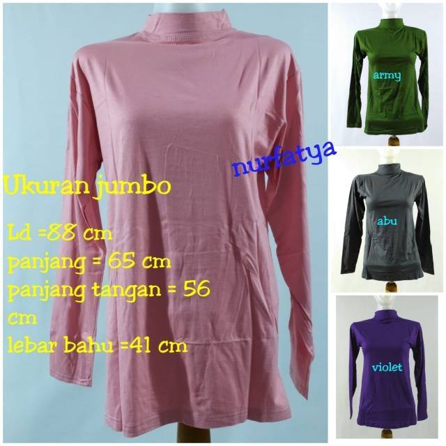 Manset Kaos  Panjang Kerah Tinggi Bahan Rayon Ukuran  Jumbo  