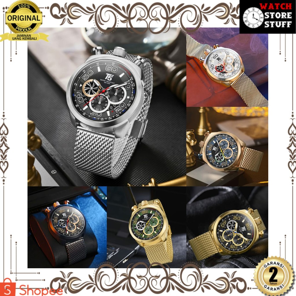 JAM TANGAN PRIA WANITA | RANTAI | KULIT | KARET | MURAH | PRIA T5 T5 H 3748G Original