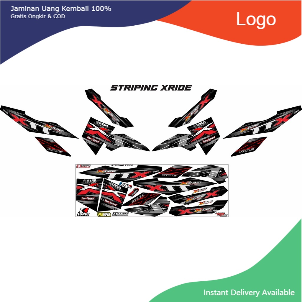 SHOSRO STIKER STRIPING X RIDE 115 VARIASI STICKER MOTOR YAMAHA BODY LIS X-RIDE VARIASI / STIKER X RI