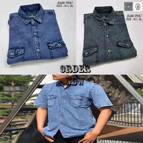 Kemeja Jeans Lengan Pendek Kemeja DENIM Kemeja Levis Casual