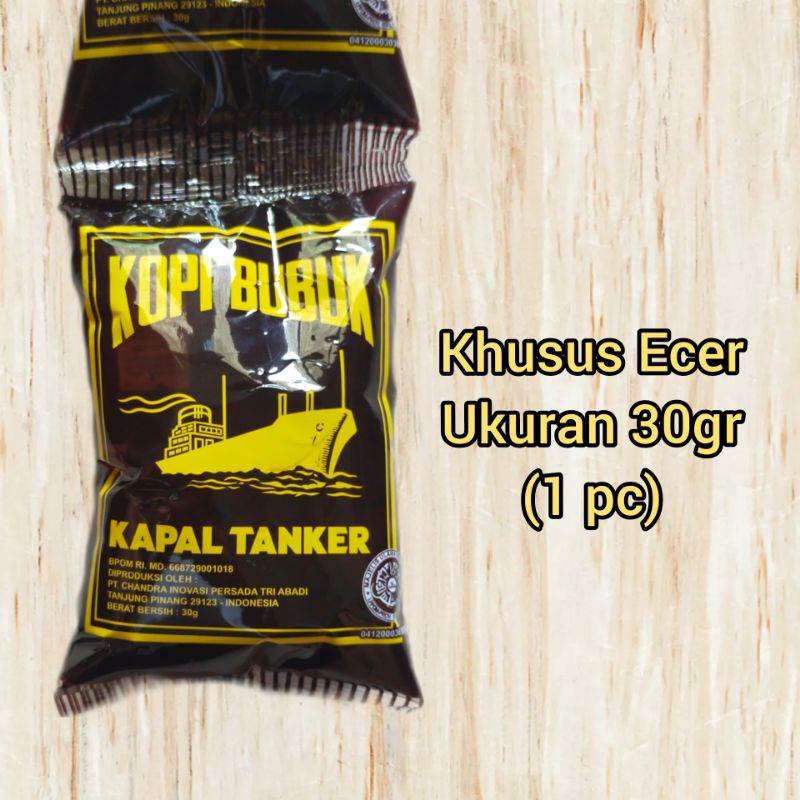Kopi Hitam Bubuk Kapal Tanker 30gr / khusus ecer 1 pc