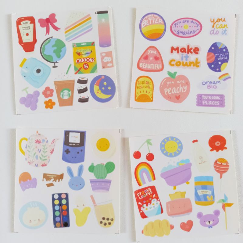 

Stiker warna pastel untuk buku jurnal atau tumblr