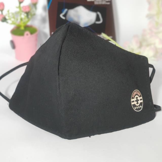 Masker kain Earloop Non Medis 3 lapis / 3 play termurah original / Masker Duckbill Hitam Prestige
