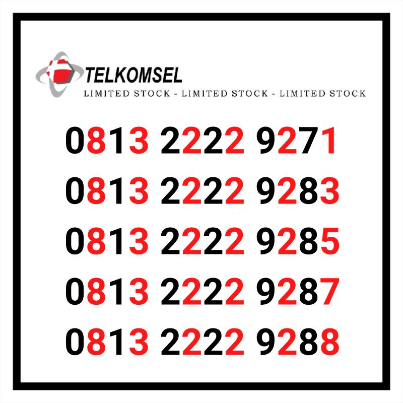 No Cantik Simpati 0813 2222 92xx