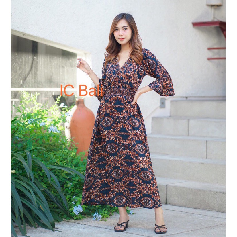 DRESS MOZA LENGAN TEROMPET MLT005/ DRESS BALI/ OLEHOLEH BALI