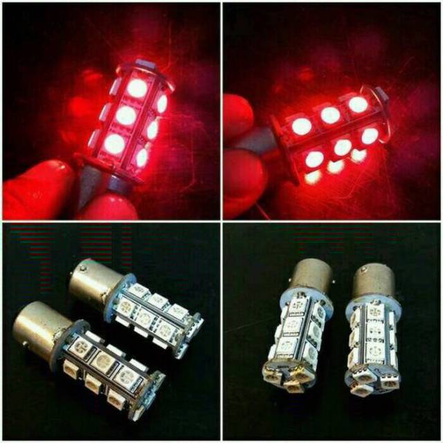 (INDO 168)Stop Lamp Lampu Rem Led Kedip 1157 18 Titik Mobil Motor Kedip Strobo