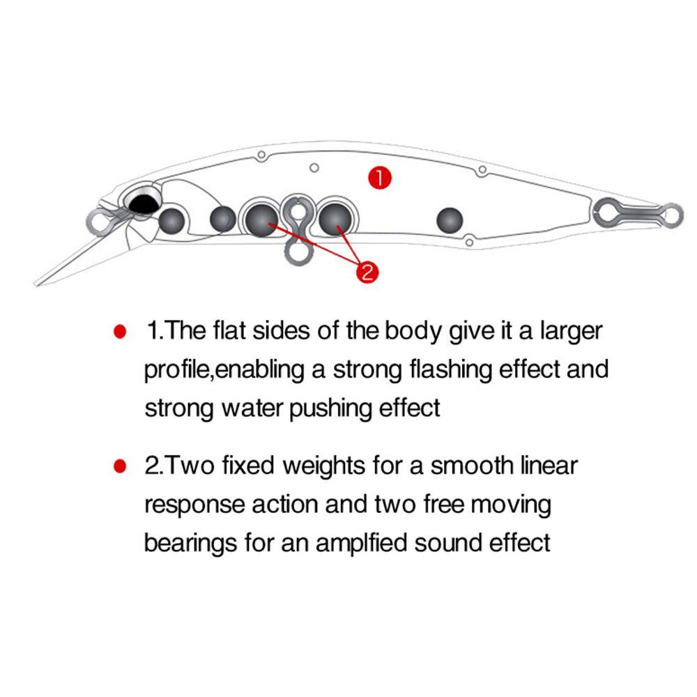 Top Minnow Lures 85mm/8g Crankbaits Tackle Memancing Musim Dingin Luar Ruangan
