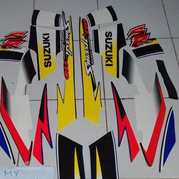 Stiker striping Smash 110 SR 2005 biru hitam