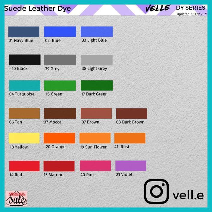 

PERAWATANSHOES- VELLE DY - SUEDE NUBUCK LEATHER DYE | ALCOHOL BASED - WARNA DI NOTE -ORIGINAL.