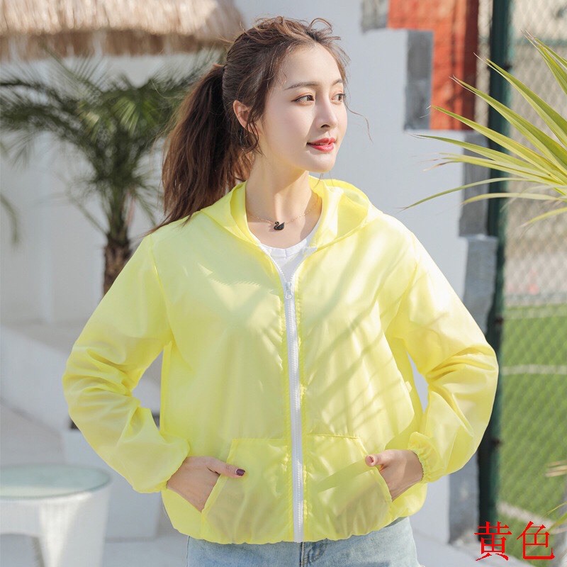 Jaket Sepeda Wanita Korea Style Jacket Jogging Anti UV Import Cepat Kering Maystar Jaket1-Kuning