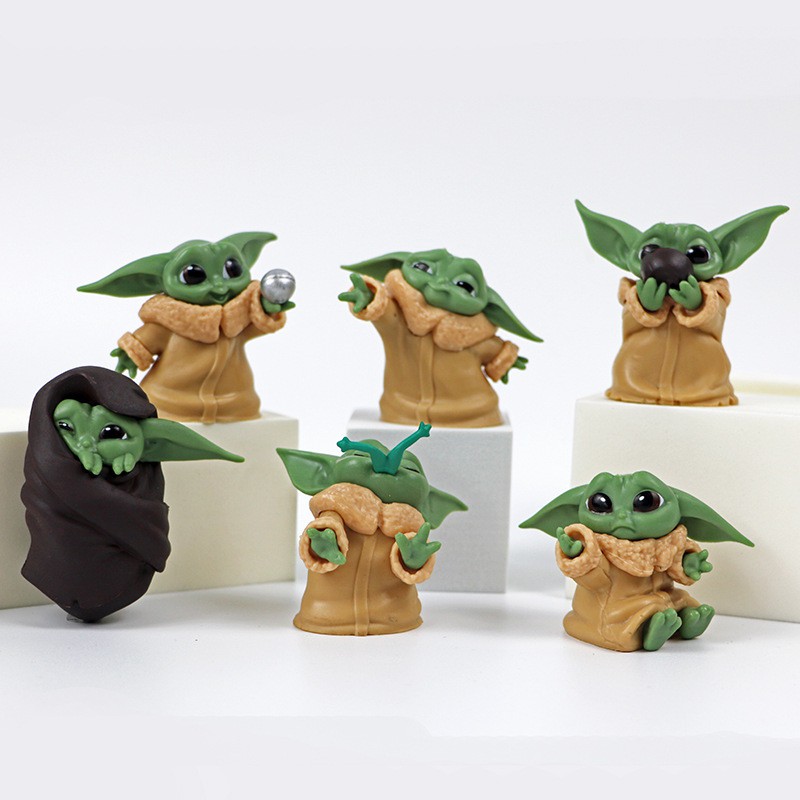 6pcs / set Mainan Action Figure Yoda Star Wars Baby Bahan PVC Untuk Anak