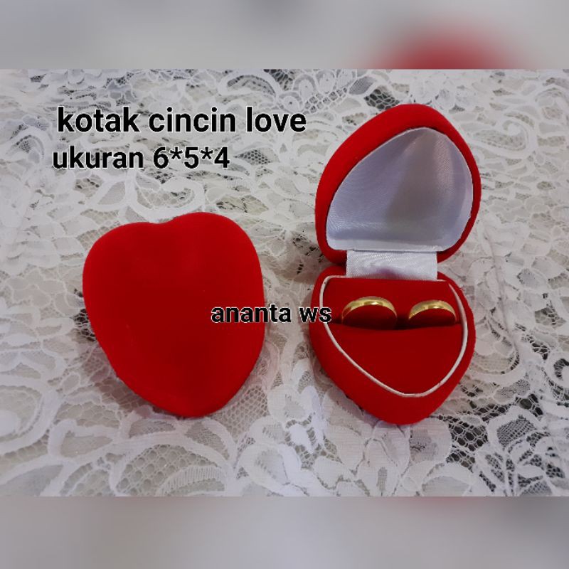 Kotak Cincin Bahan Beludru untuk 2 cincin