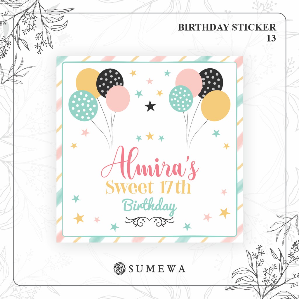 

Sticker Ulang Tahun / Birthday Sticker / Sticker Hampers Bingkisan Ulang Tahun - 13
