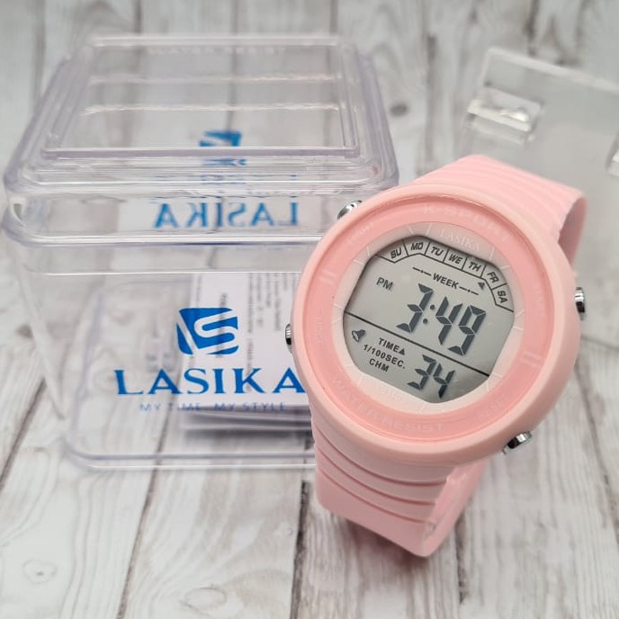 BONUS BOX Jam Tangan Sport Wanita Digital LASIKA L8110 Soft Tali Warna Tahan Air