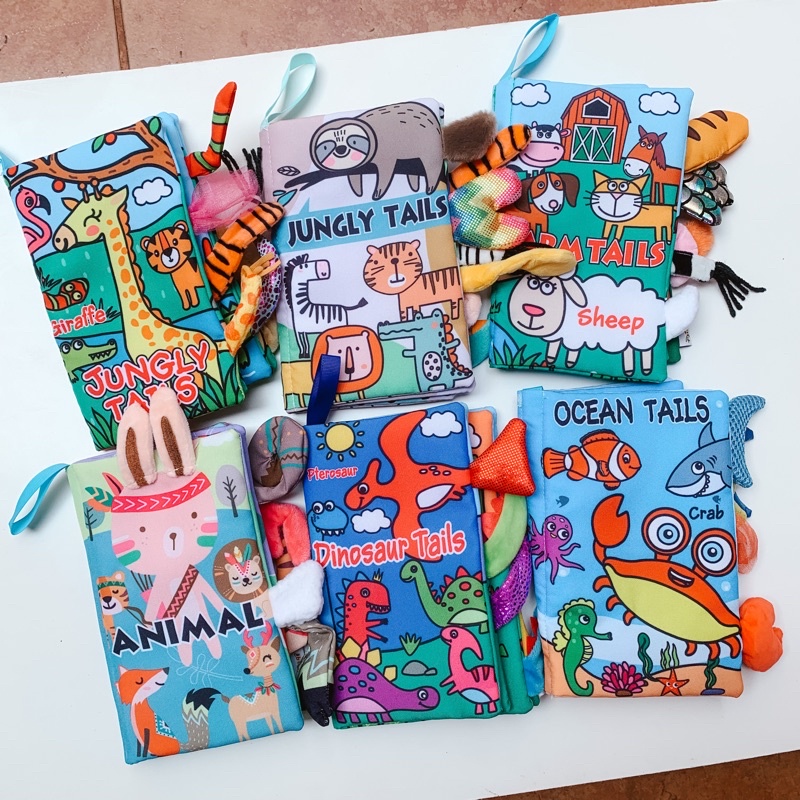 TAILS CARTOON SOFT BOOK | Soft book buku bantal anak bayi | buku kain bayi | buku edukasi bayi