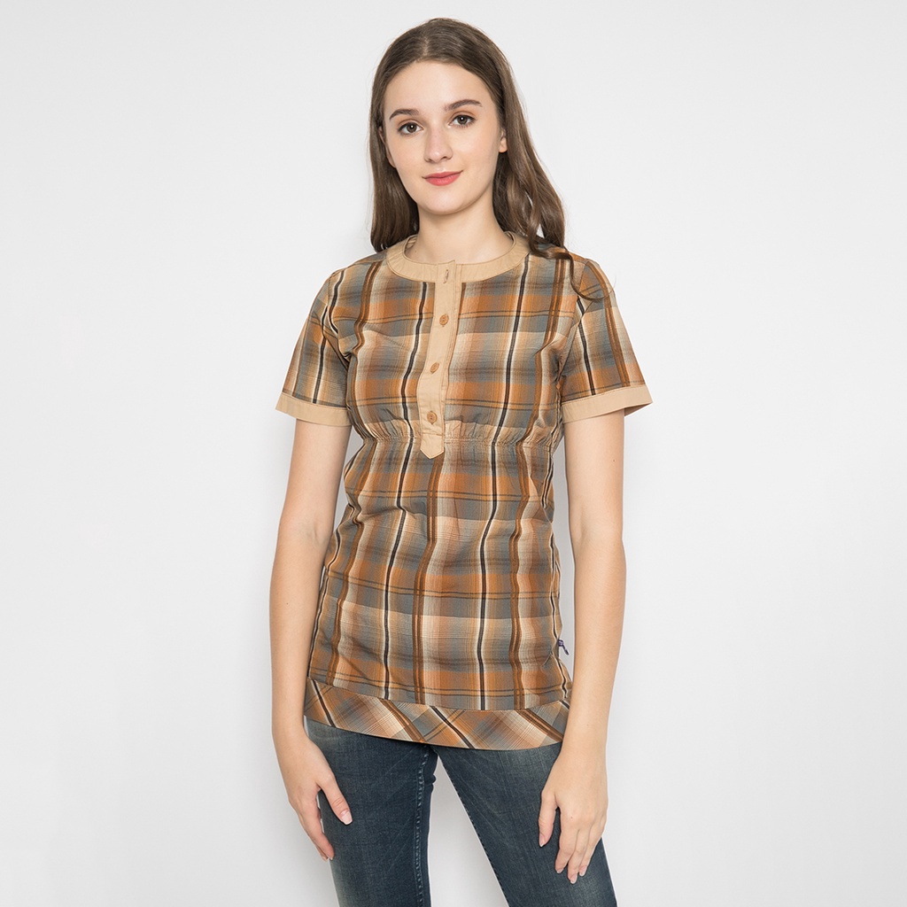 LGS - Kemeja Casual Wanita - Lengan Pendek - Motif Kotak-Kotak - LLSH.380.SL760.477.7C