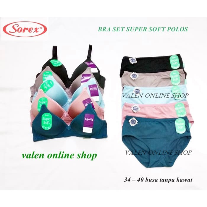 BH SET SUPER SOFT POLOS SOREX Tanpa Kawat ( BRA & CD )