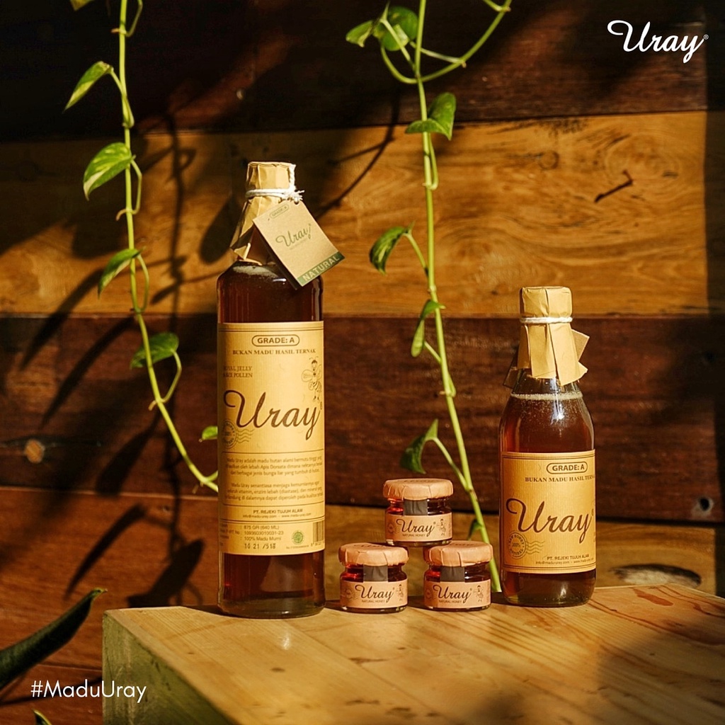 

Ay00! Uray Madu Urai Uray 330ml / 450gr & 640 Ml / 875gr Enak - Raw Honey Organik Mengandung Bee