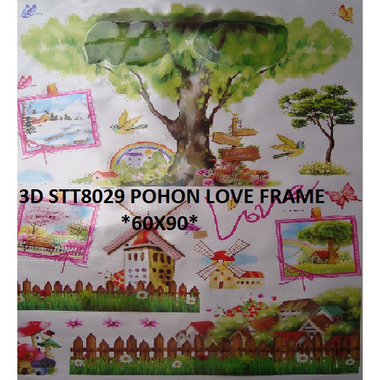 Wallsticker Frame Pohon 3D Timbul Stiker Dinding Wallpaper Hiasan Dinding