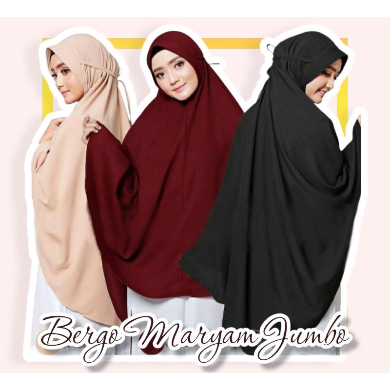 (COD) BERGO TALI JUMBO/KHIMAR INSTAN BERGO MARYAM