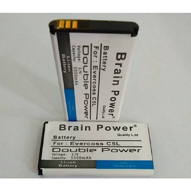 Double Power Battery Batere Batre Baterai Brain Power Evercoss C5L