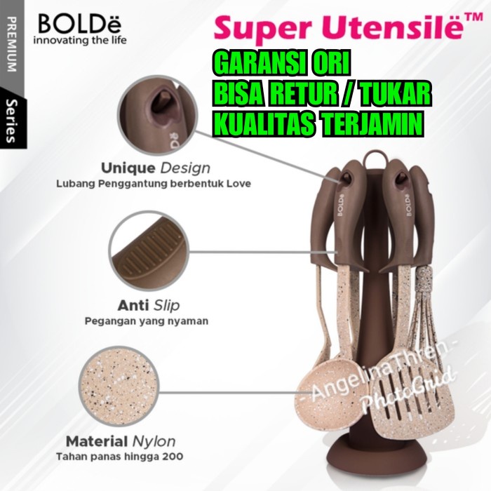 Spatula teflon set Bolde 7pcs - Kitchen Utensil Set Bolde Beige Series