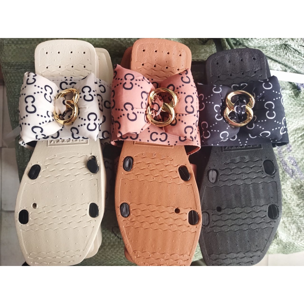 Sandal Selop Wanita Motif Pita cc Balance 268-x8 size 37-40/ dua variasi