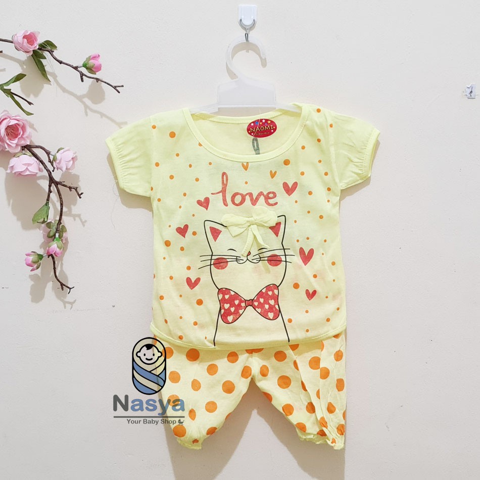 [N-034] Setelan Baju Bayi perempuan motif animal (0-6 bulan) Lucu dan Murah