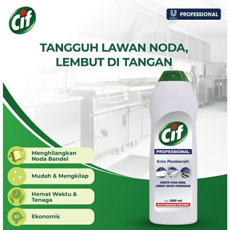 CIF KRIM PEMBERSIH PRO - 500 ML. unilever prifessional Cif cream pembersih