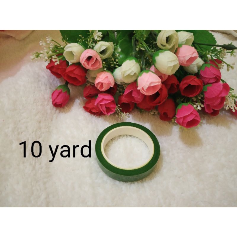 floral tape / flower tape / solasi / floraltape / isolasi / pelipit tangkai bunga /bahan bunga kain stoking / kain bahan bunga setoking bunga nylon flower murah tebal