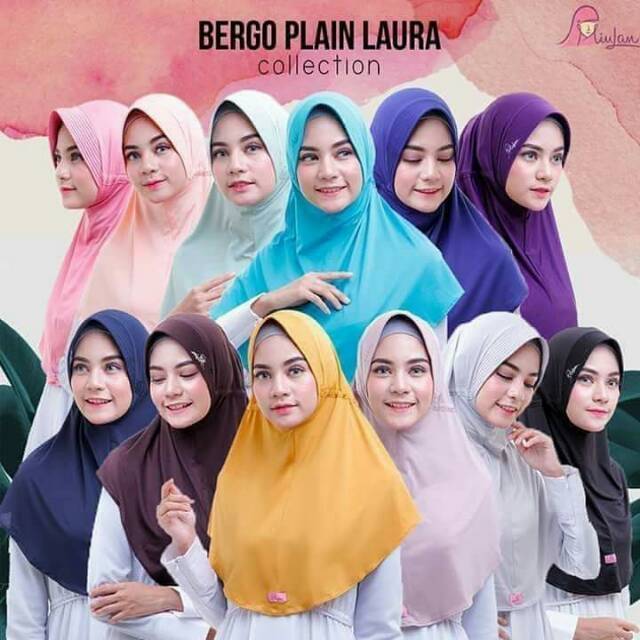 jilbab serut bergo plain laura kerudung miulan termurah best seller-1
