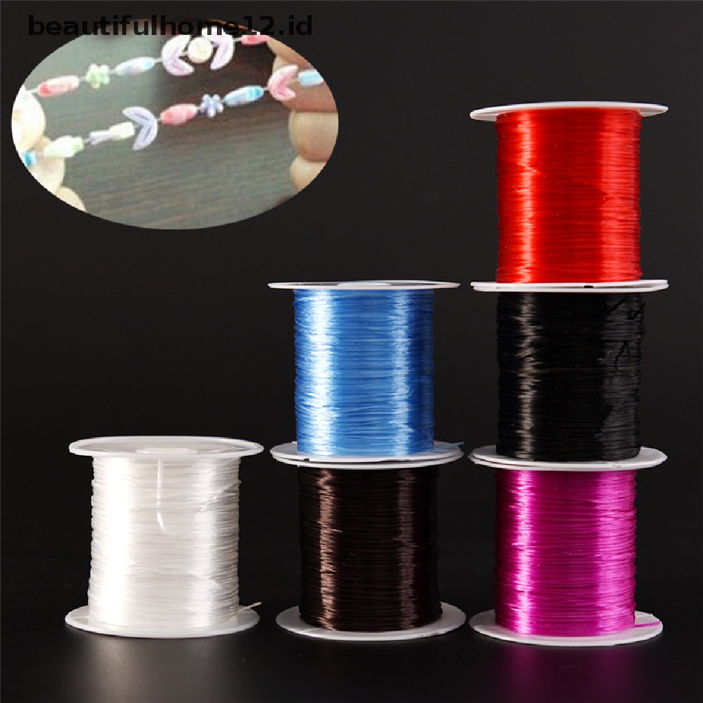 【beautifulhome12.id】 Strong Stretchy Elastic Beading Thread Cord Bracelet String For Jewelry DIY 1MM .