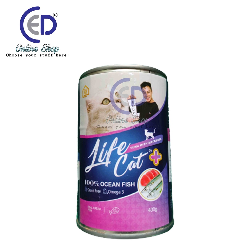 MAKANAN KUCING LIFE CAT ADULT TUNA WITH MACKEREL KALENG 400 GR