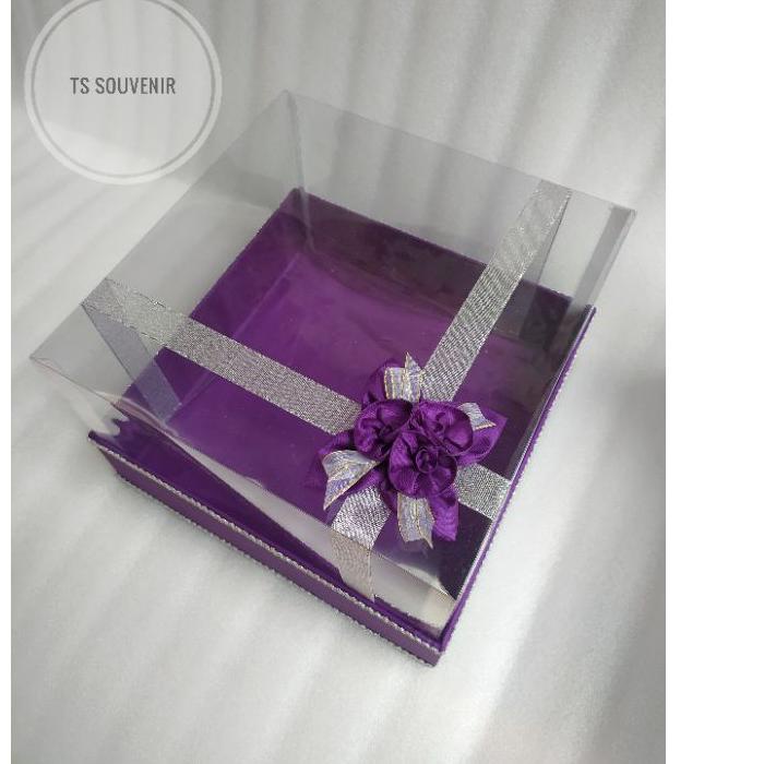 

Hot Sale - kotak hantaran satuan mika model list pita ukuran 30*30*20