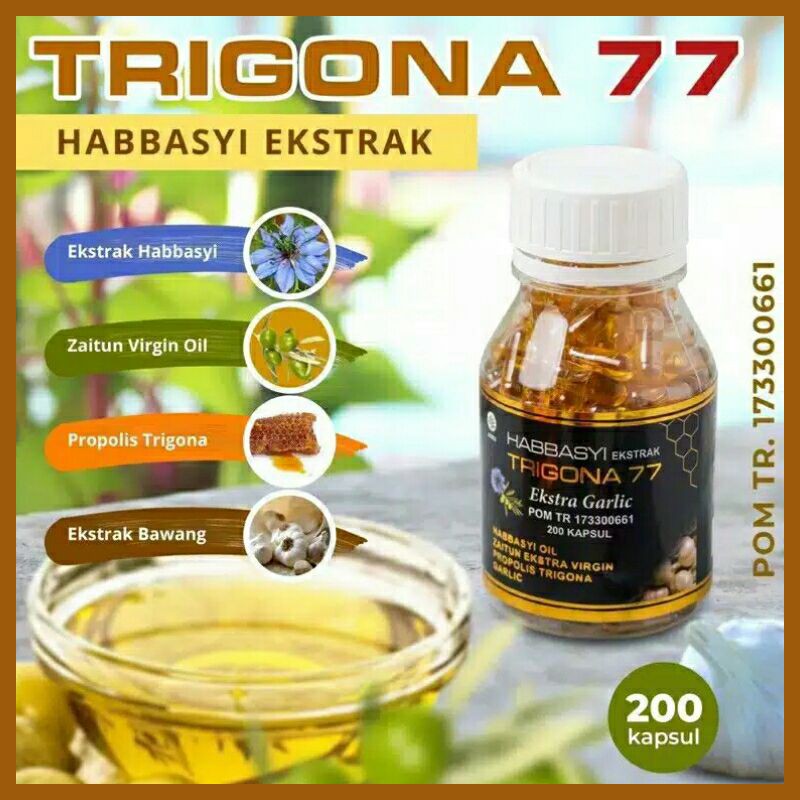 KAPSUL TRIGONA 77 ORIGINAL / KAPSUL HABBASYI ORIGINAL / KAPSUL HABBASYI TRIGONA 77 ISI 200