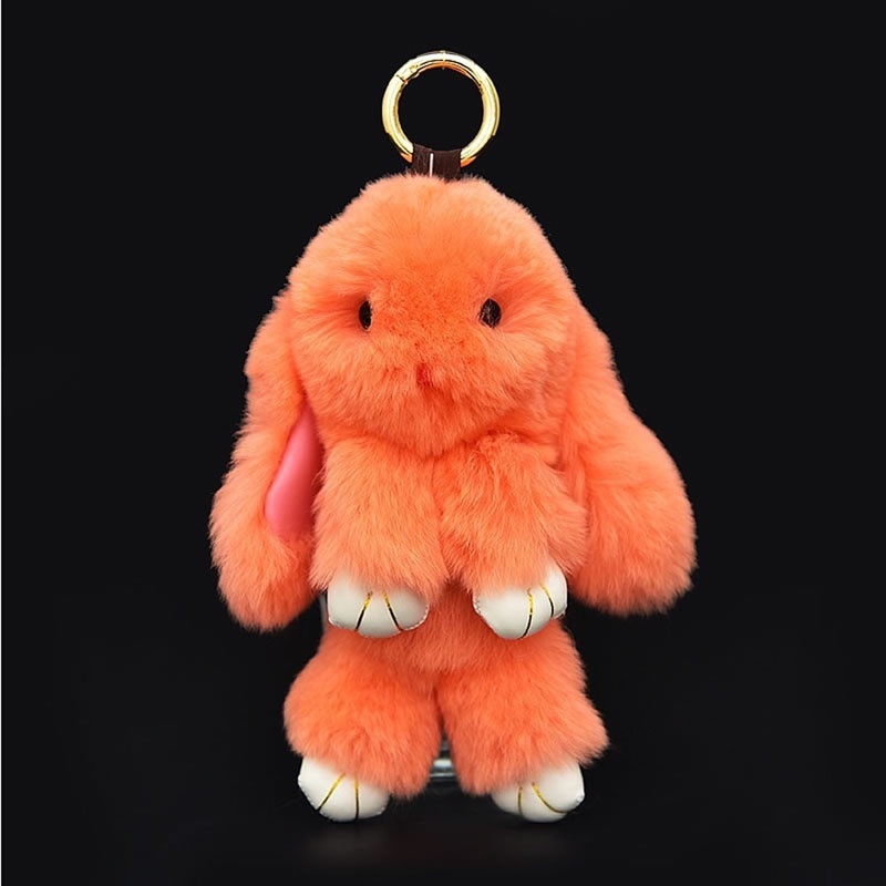 Zzz Bunny Rex Rabbit Fur Bag Handbag Gantungan Kunci Pom Untuk Boneka Untuk Gantungan Kunci Ring P