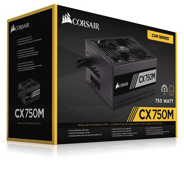 PSU Corsair CX Series - CX750M (CP-9020061-EU) - 750 Watt 80+ Bronze