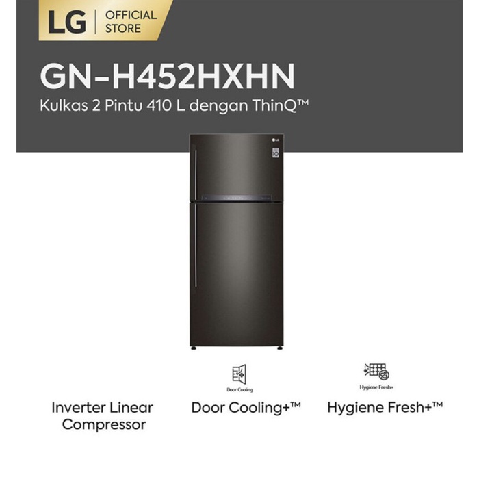 LG Kulkas 2 Pintu [437 L] GN-H452HXHN
